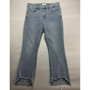 Frame Denim Women's Le Crop Mini Boot Blue Denim Jeans - Size 32 (31x27)